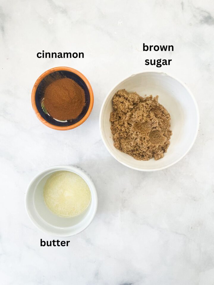 Filling ingredients for cinnamon rolls are text-labeled.