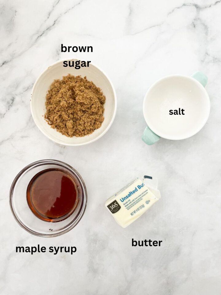 Ingredients for gluten-free cinnamon rolls topping are text labeled.