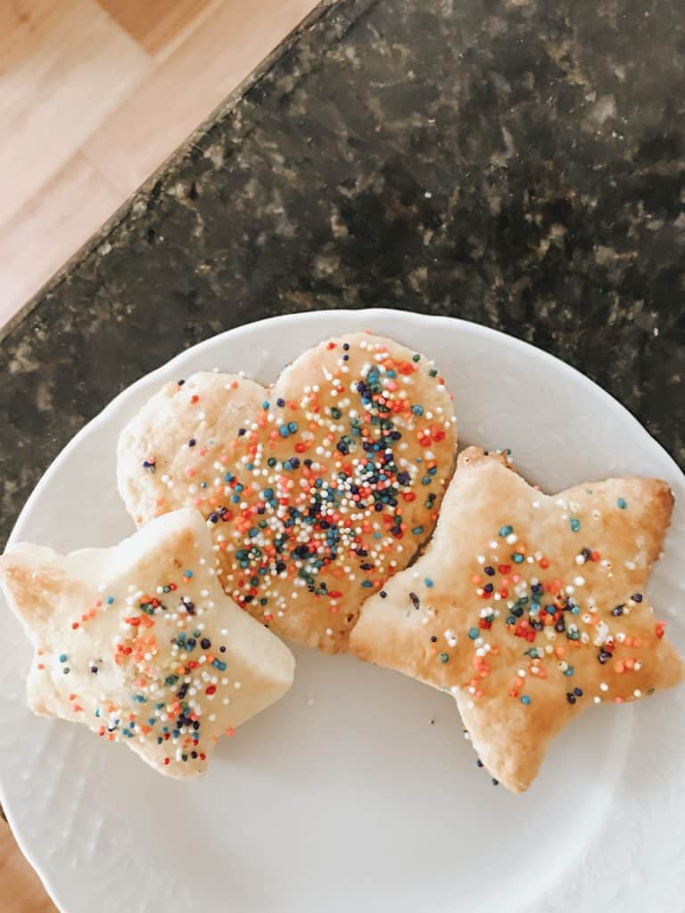 A plate of befanini with sprinkles