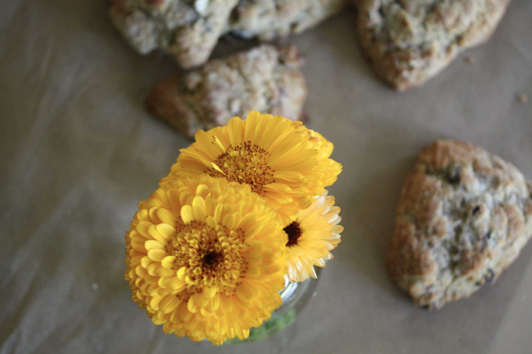 Gluten free scones and flowers