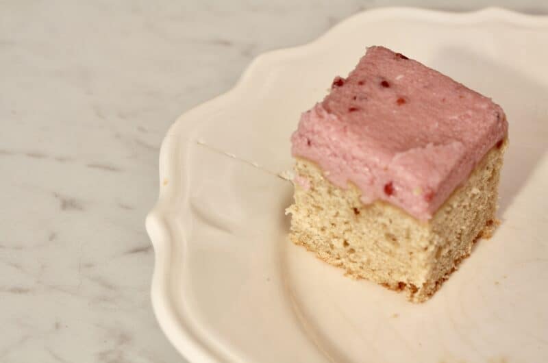 {Gluten-Free} Butter Cake with Raspberry Frosting