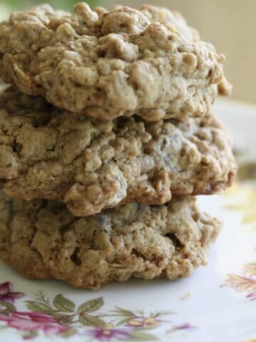 A stack of gluten-free oatmeal chocolate chips cookies