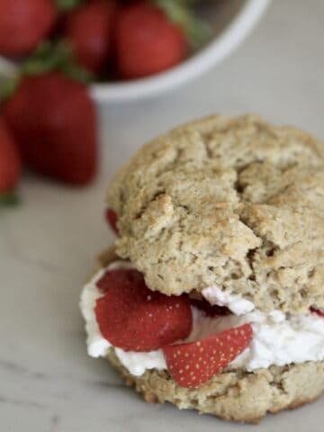 Gluten-free strawberry shortcake and strawberries