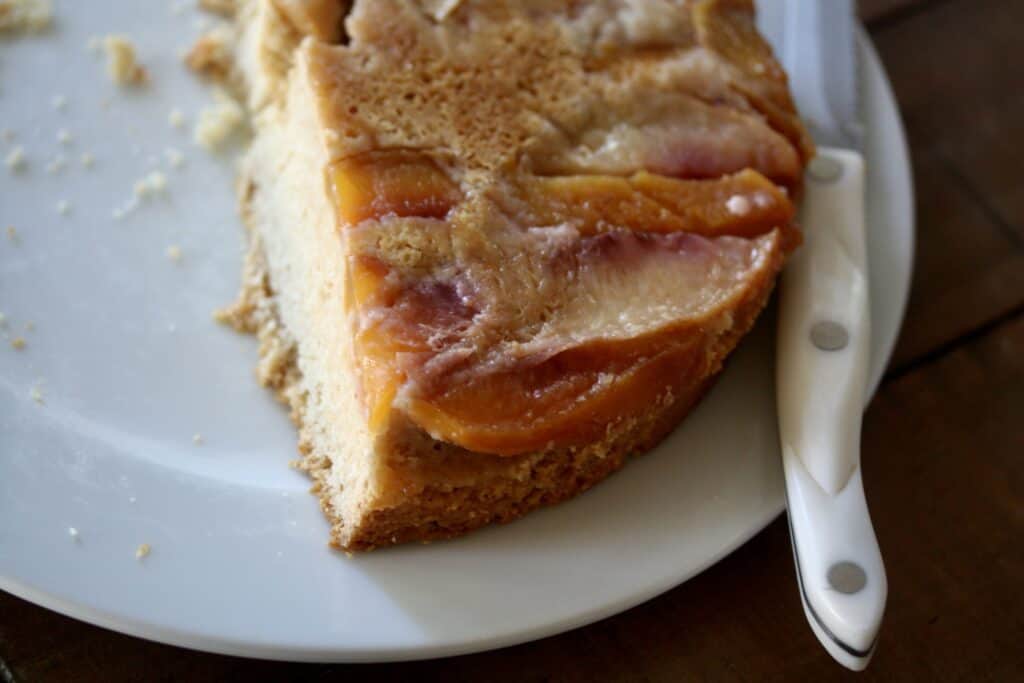 Gluten-free upside down nectarine cake