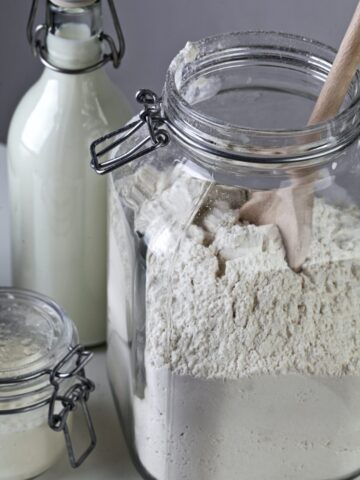 Jar of gluten-free flour