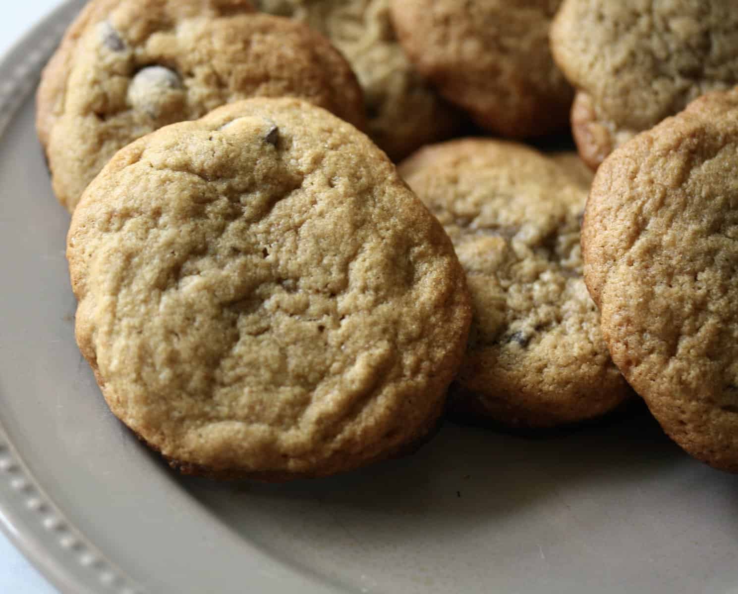 A plate of oat flour chocolate chip cookies