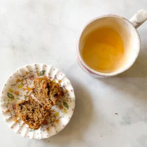 Feature photo with muffin and latte.
