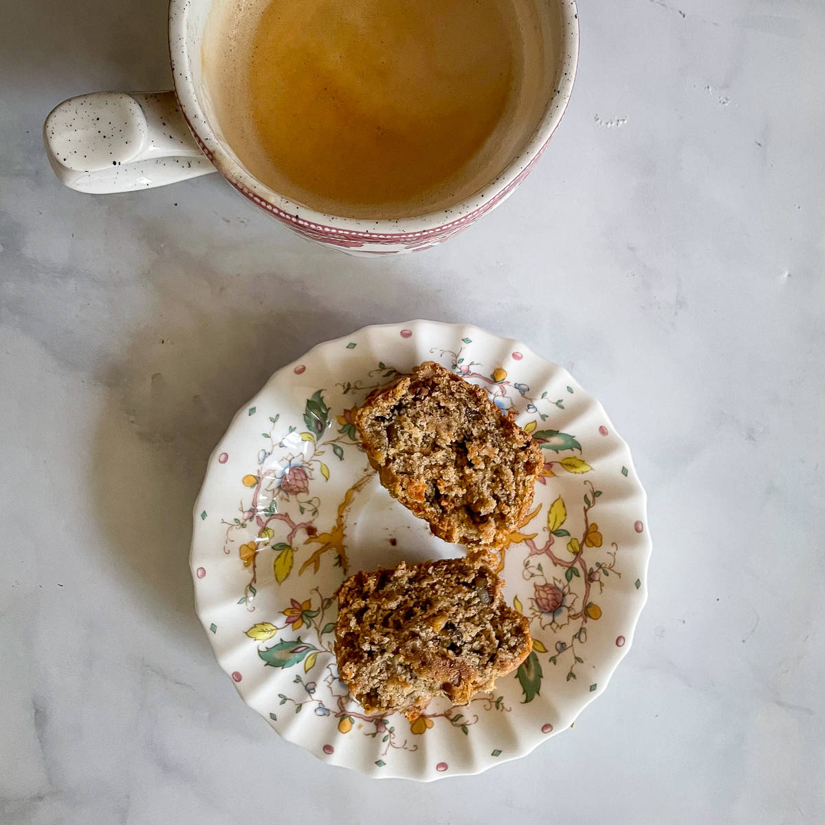 Feature photo with muffin and latte.