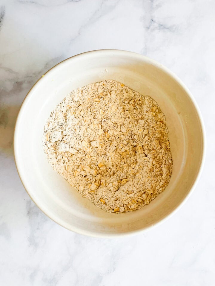 Topping ingredients in a bowl.