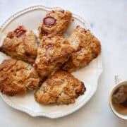A plate of oat flour scones.