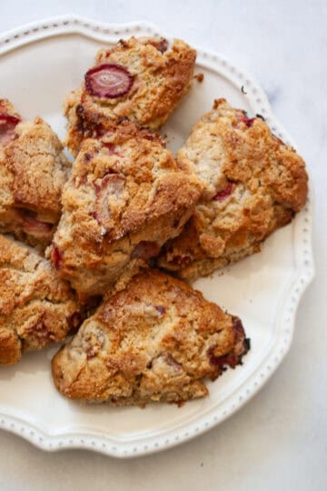 A plate of oat flour scones.