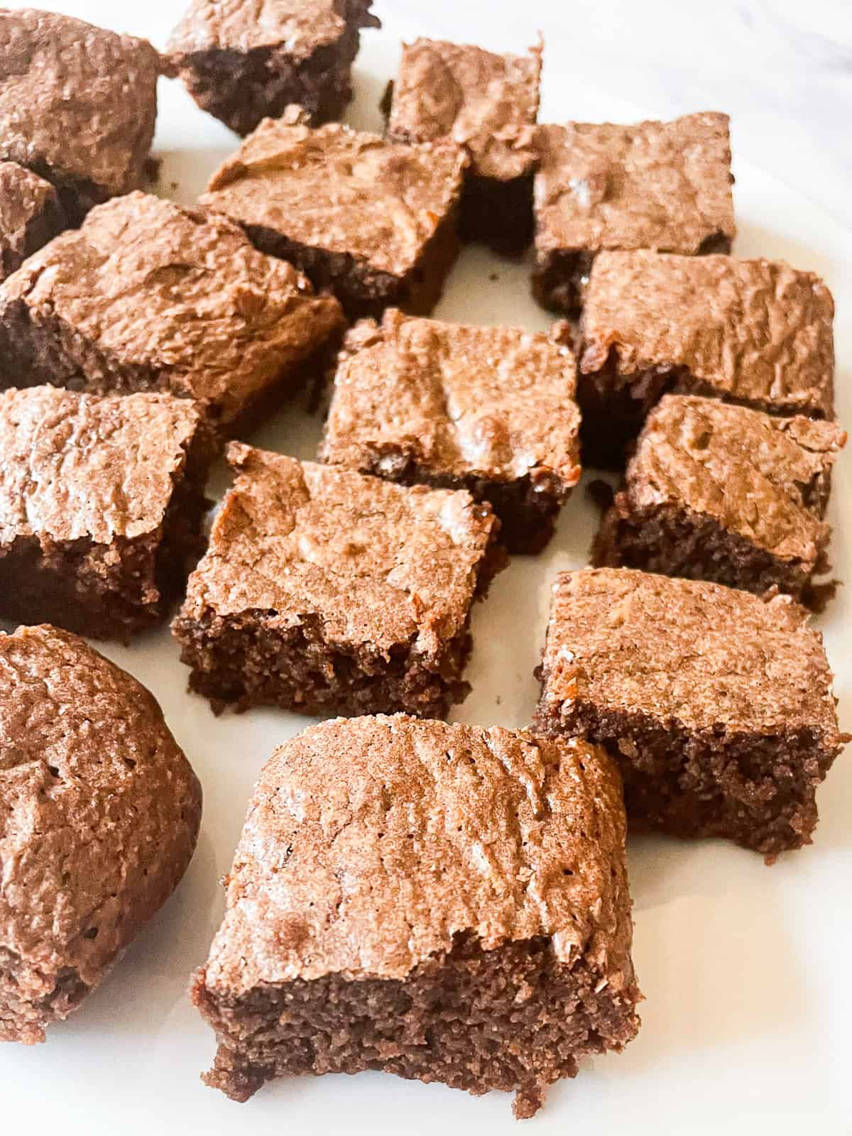 Whole wheat brownies on a plate.