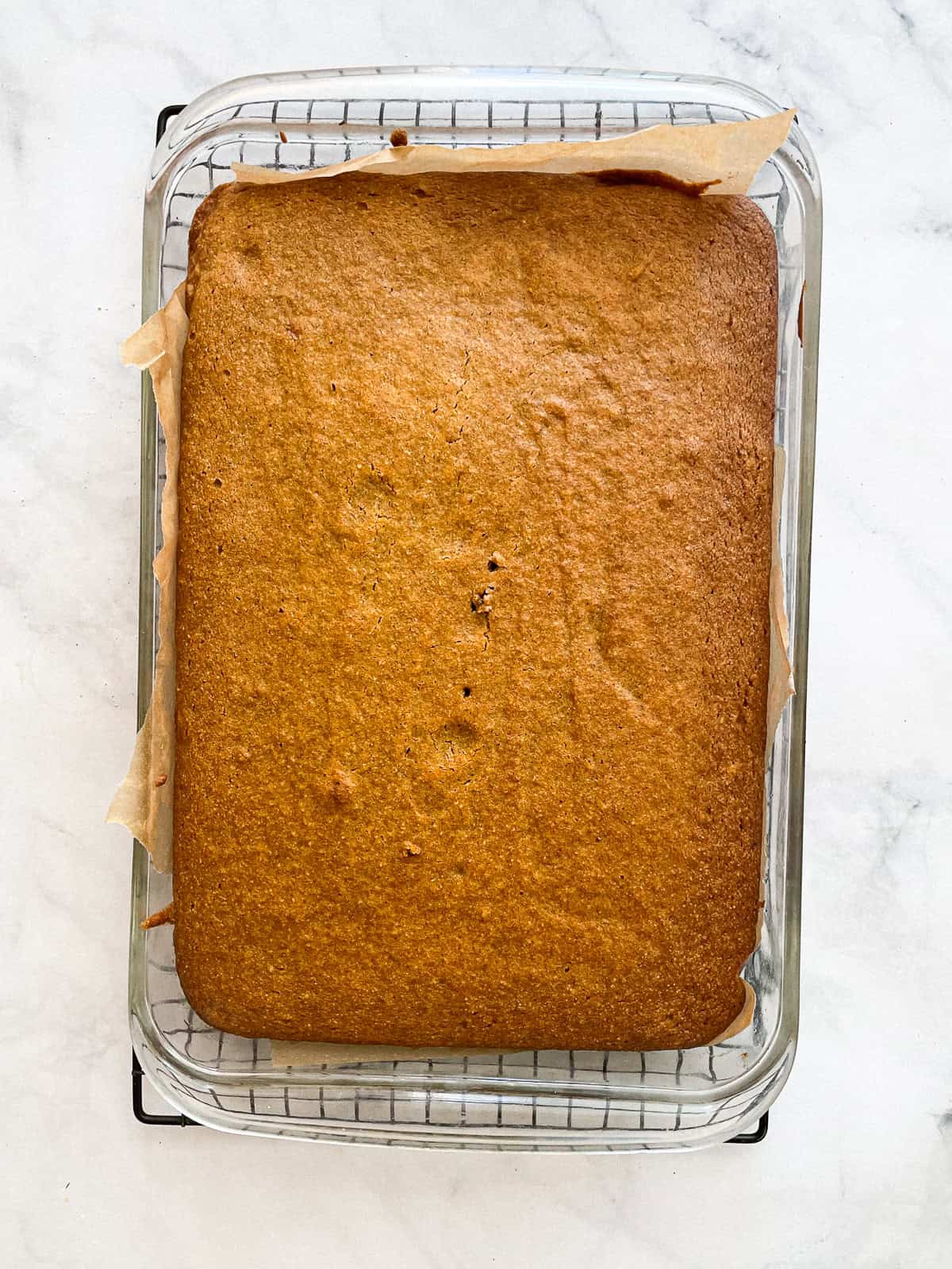 Pumpkin bars cool in the pan.