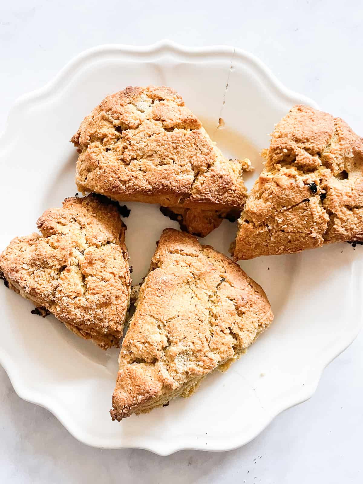 A plate of gluten free walnut pumpkin scones.