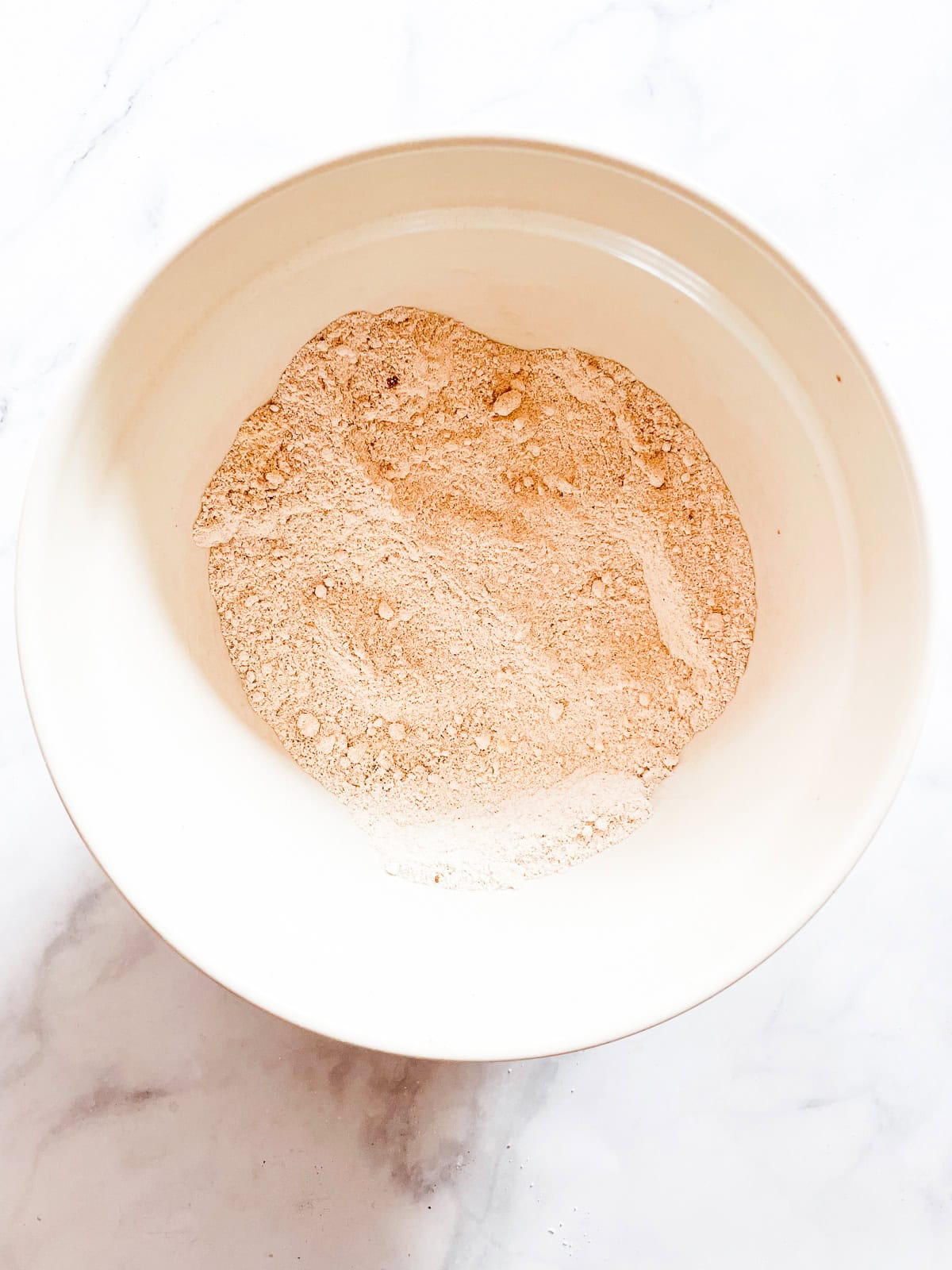 Dry mix for scones in a bowl.