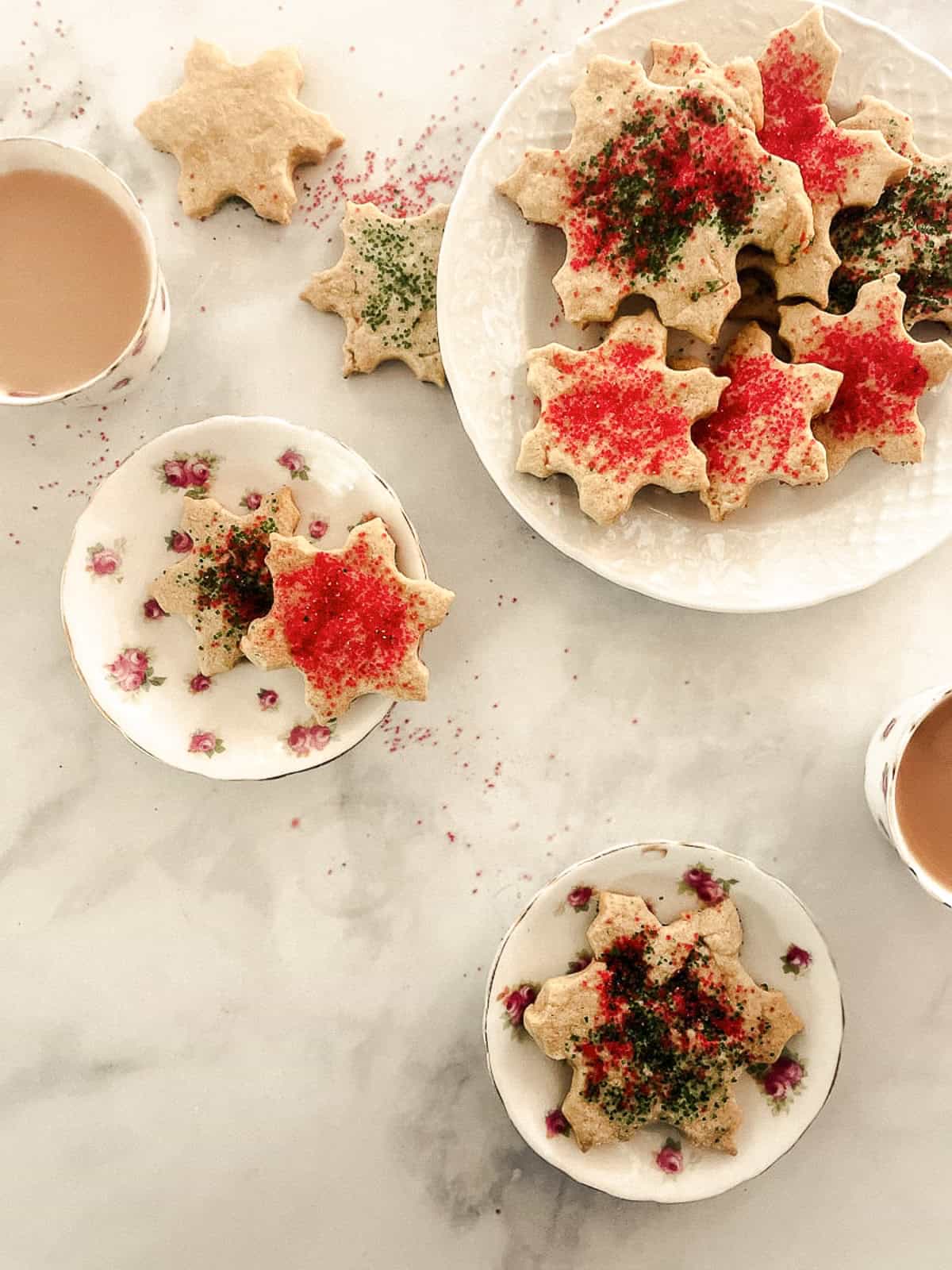 A plate of oat flour sugar cookies.