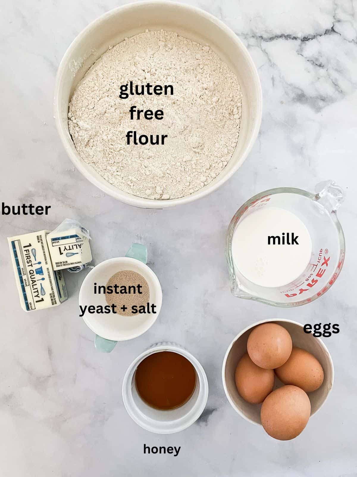 Cinnamon rolls dough ingredients are text labeled.