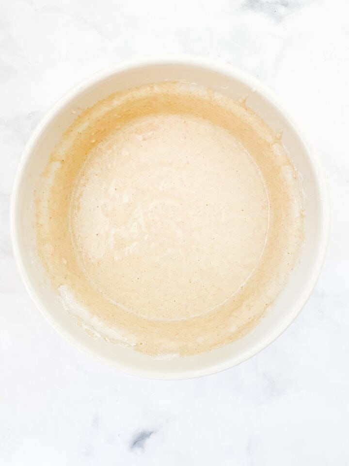 Cinnamon swirl bread batter in a bowl.