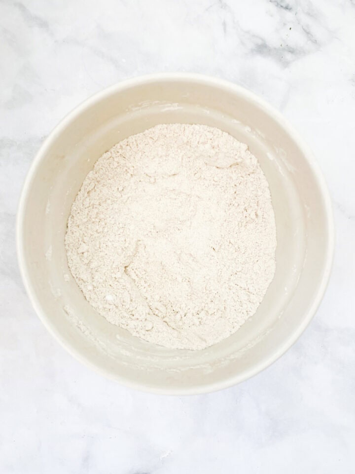 Dry mix for cinnamon swirl bread in a bowl.