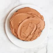 A gluten-free chocolate cake with chocolate frosting.