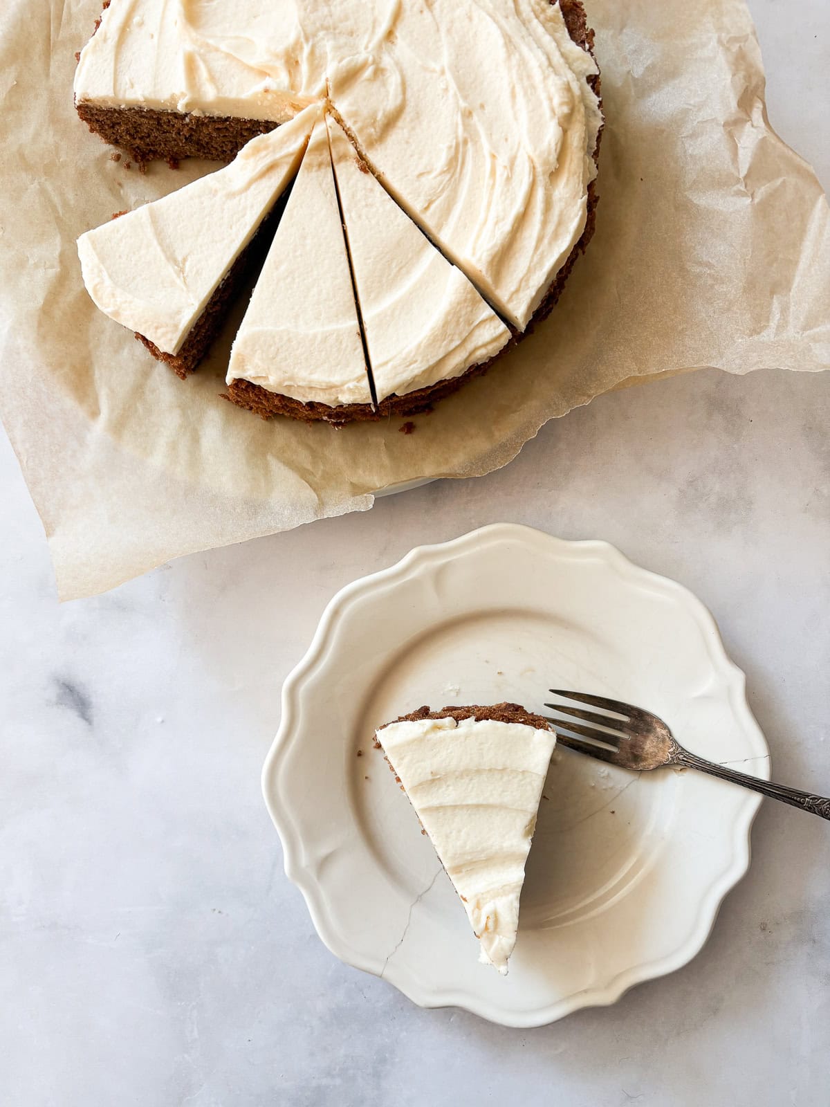 This gluten free chocolate cake with caramel frosting is rich, tender, and deeply chocolatey, perfect for birthdays or any celebration. Slices of gluten free chocolate cake with caramel frosting.