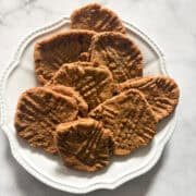 A plate of flourless almond butter cookies.