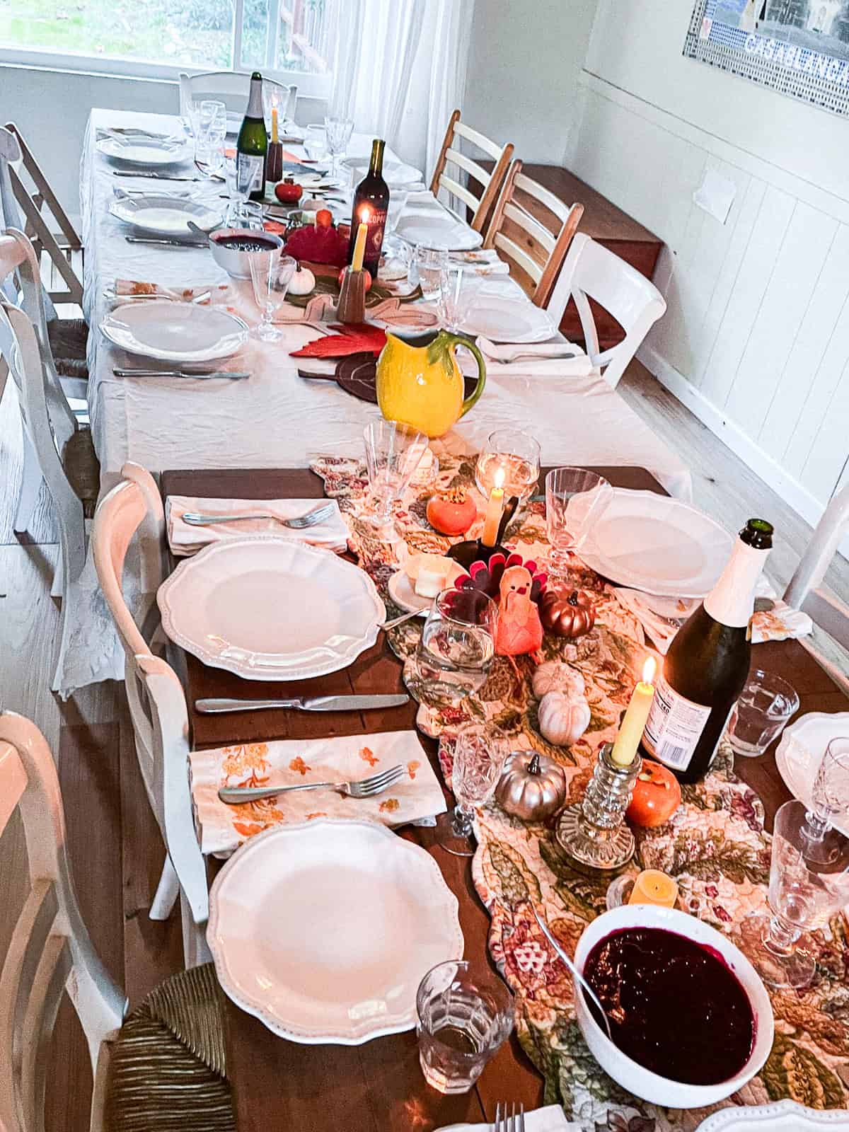 Table set for gluten free Thanksgiving.