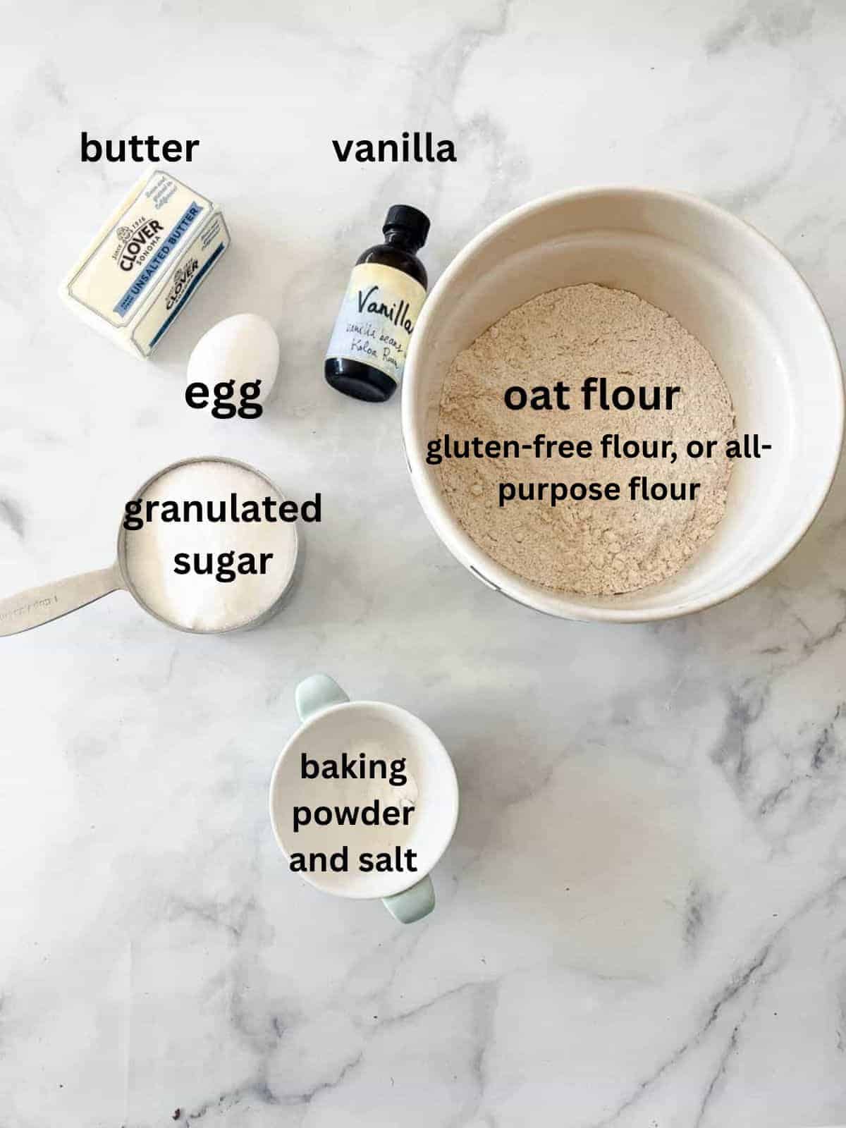 These kid-friendly, lower sugar sugar cookies feature all the buttery crispness of a classic sugar cookie, but with less sugar. GF option! Ingredients for lower sugar sugar cookies are text-labeled.