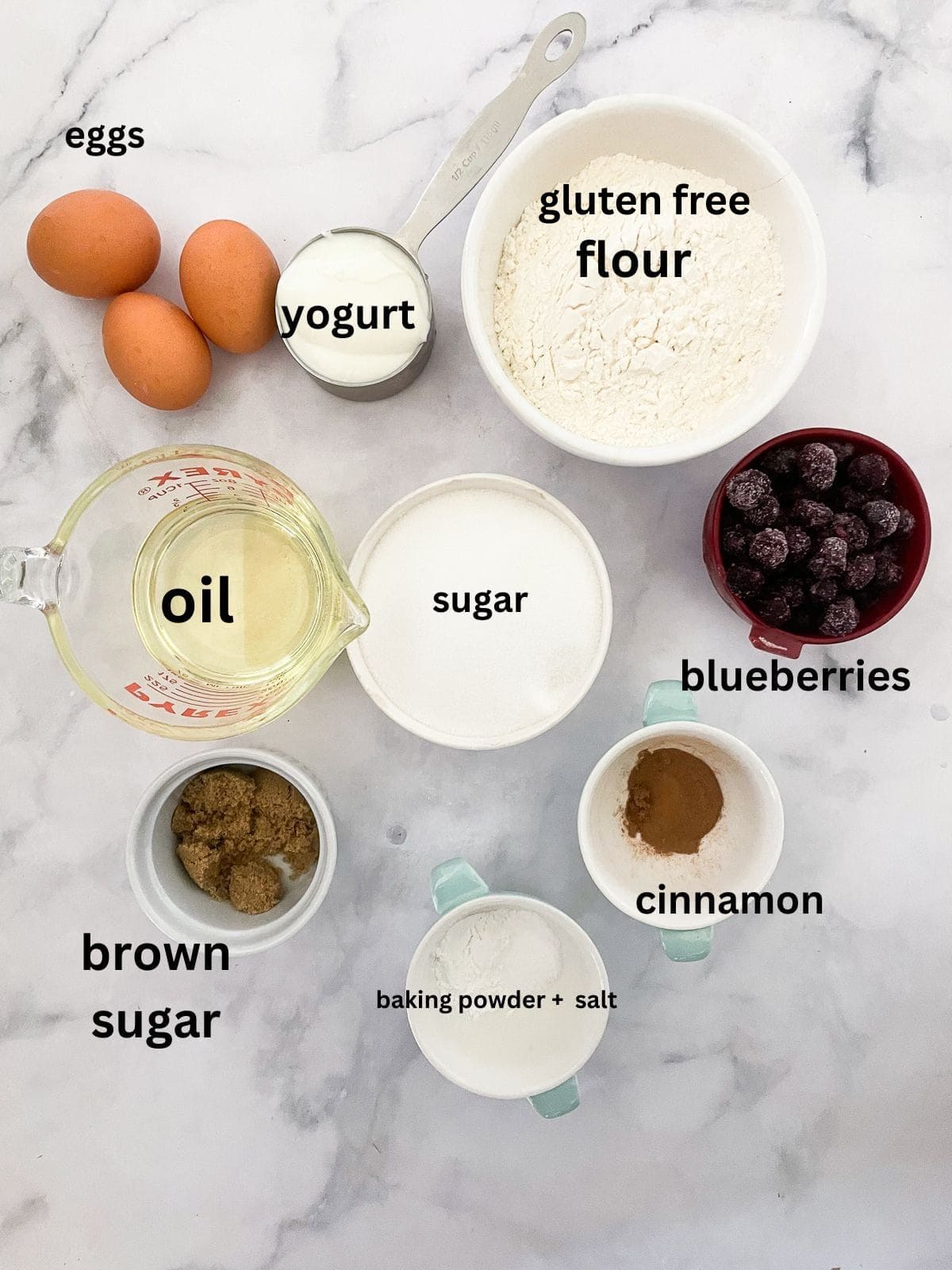 This luscious gluten free blueberry yogurt cake is packed with bright, juicy berries and run through with a brown sugar-cinnamon swirl.