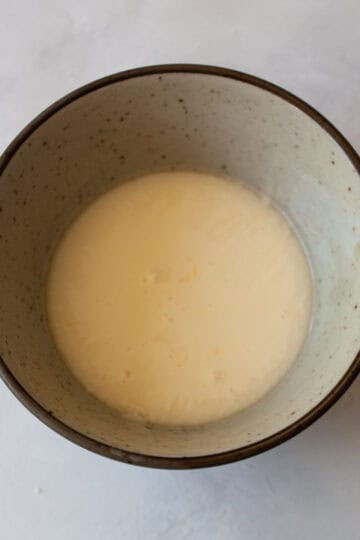 Orange glaze in a bowl.